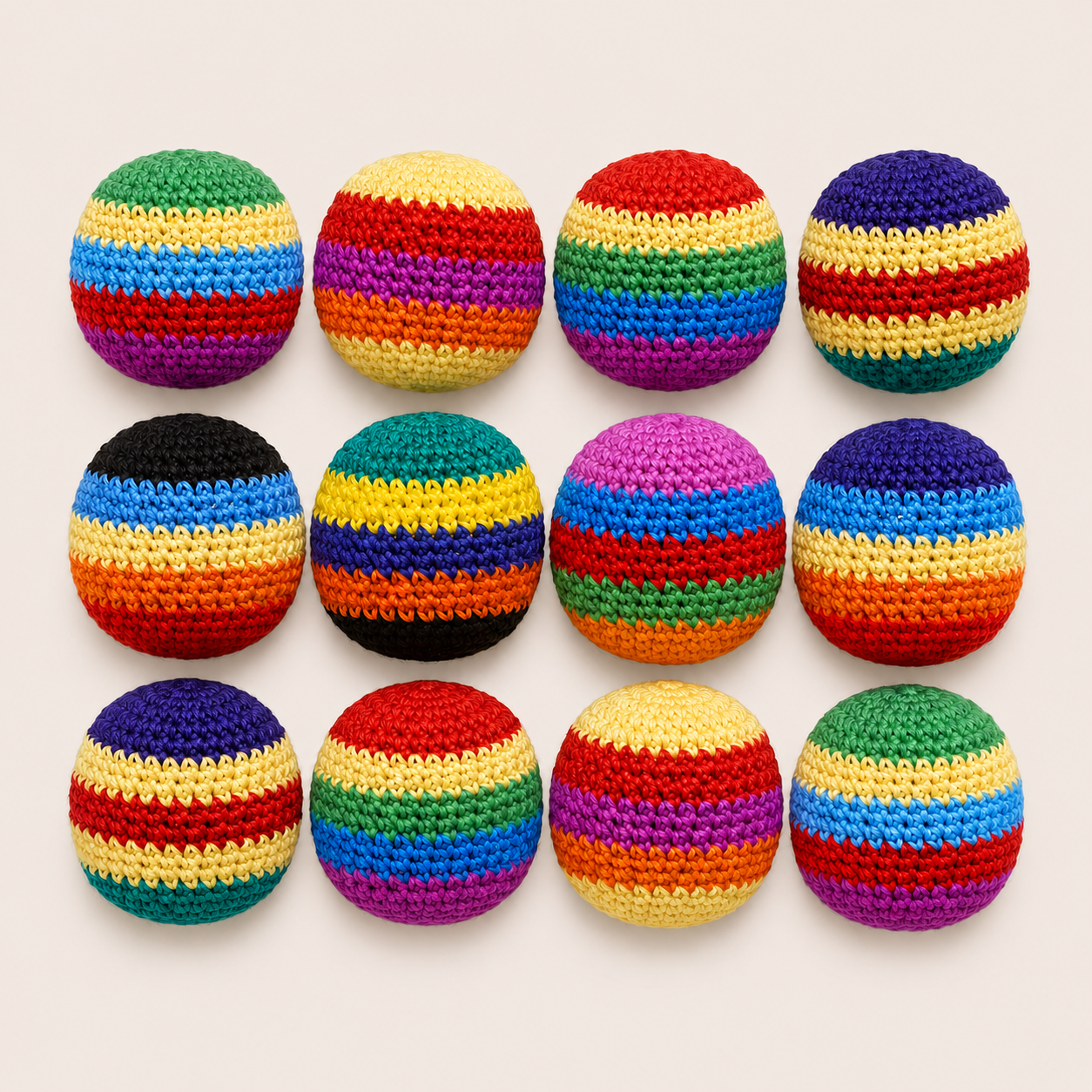 RAINBOW KNIT HACKY SACK