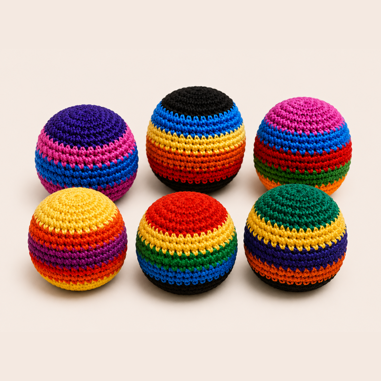 RAINBOW KNIT HACKY SACK